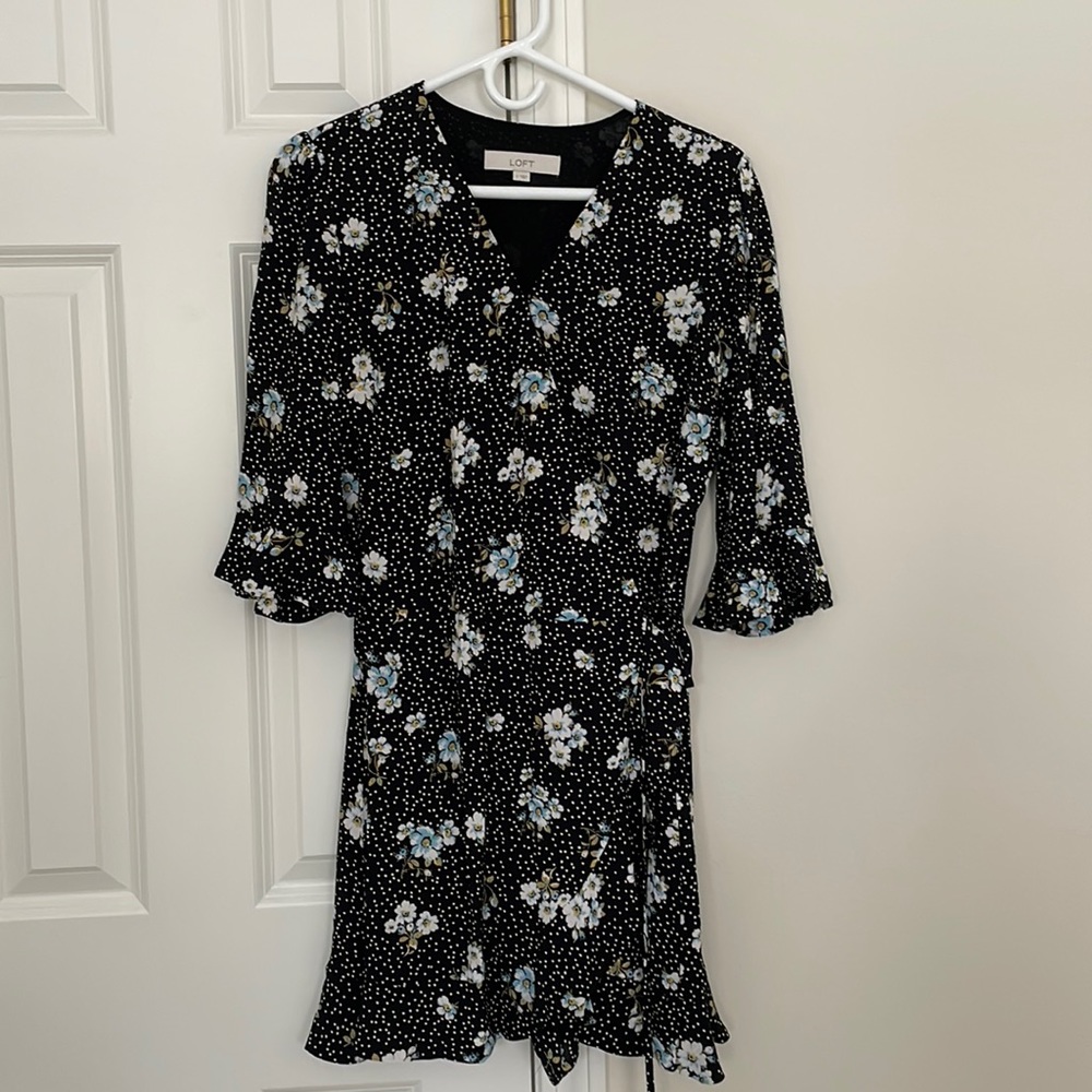 Loft Wrap Skirted Romper Dress